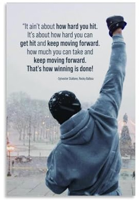 BFQMBKJUQ Poster auf Leinwand, Motiv: Rocky Balboa, für Wohnzimmer, Schlafzimmer, Spielzimmer, Büro, Poster, 30 x 45 cm, ungerahmt