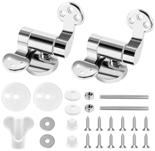 Dwitkul 2 Pièces Charnières pour Abattant WC en Alliage Zinc à Fermeture Douce Système de Descente Automatique Kit de Fixation Remplacement Compatible avec Tous Types de Toilettes Sièges