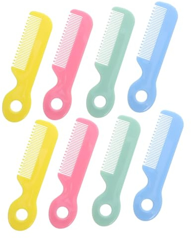 minkissy 8pcs Hair Comb Plastic Material round Tips for Newborn Hair Care and Boy Girl's Sensitive Scalp Safe Grooming Tool for Toddlers and Boys and Girls