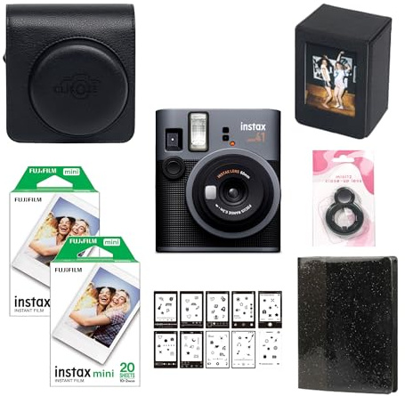 Instant Camera Bundle by Clikoze with Mini 41 Camera, 40 Shot Film, Case, Mini Album Book, Storage Case, Selfie Mirror, Film Stickers Set