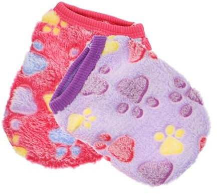 Abaodam 2 Stück Haustierkostüm für Kleine Hunde und Kaninchen Warme Atmungsaktive Weste aus Langlebigem Material Modisches Outfit für Party und Spaziergang XXS Violett und Rosa