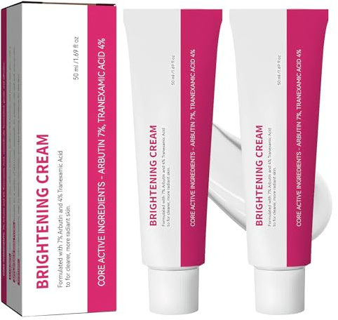 2 Pcs Arbutin 7% + Tranexamic Acid 4% Cream 50ml, Arbutin Cream Brightening Dunkle Flecken Aufhellen Den Hautton Strahlen Bringen Verbesserung Eines Ungleichmäßigen Hauttons Unisex