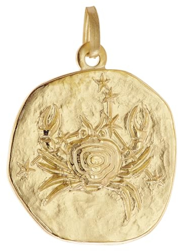 trendor Anhänger Sternzeichen Krebs 925 Silber Vergoldet Ø 20 mm 21300-07 | Schmuckstück für Damen und Herren, zeitlose Geschenkidee,