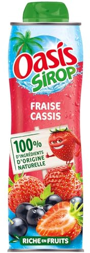 OASIS - Sirop Fraise Cassis, Saveur Fruitée Naturelle, Bouteille 60 cL - Lot De 3