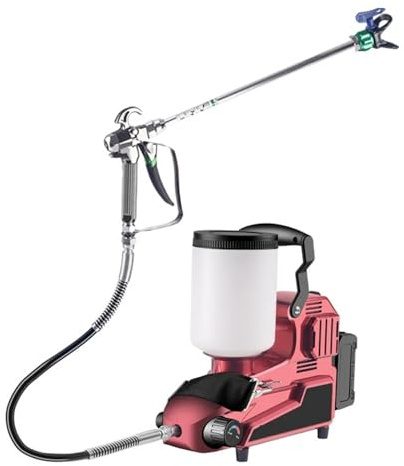WAFOHSR Pulverizador De Pintura Látex Sin Aire, Máquina Pulverización Mano For Bricolaje, Pistola Pulverizadora Con Batería Litio Alta Potencia Ahorro De Pintura