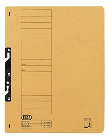 Elba Einhakhefter A4, Karton, ganzer Vorderdeckel, kfm. Heftung, gelb, 50 Stück