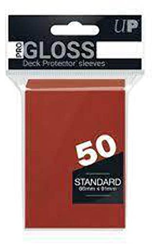 Ultra PRO PRO-Gloss Kartenhüllen – Rot – Standardgröße (66 x 91 mm) – Für Pokémon, Magic: The Gathering & mehr – Glänzende Oberfläche – Säurefrei & PVC-frei – 50/100 Sleeves