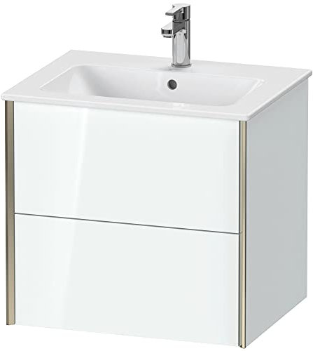 Duravit XViu 4125 Waschtischunterbau wandhängend, 2 Schubkästen, für Waschtisch Me by Starck 233663, 610x480 mm, Farbe (Front/Korpus): Champagner matt/weiß hgl. - XV41250B185