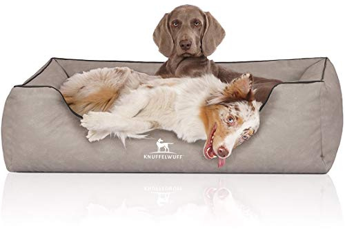 Knuffelwuff Hundebett Scottsdale aus Kunstleder XXL 120 x 85cm Hellgrau
