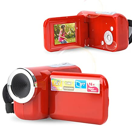 Fotocamera Digitale Portatile per Bambini, 30MP USB2.0 2 Pollici 16X Videocamera DV con Videocamera HD, per Ragazze Ragazzi dai 3 ai 12 anni di Compleanno per le Feste (Rosso)