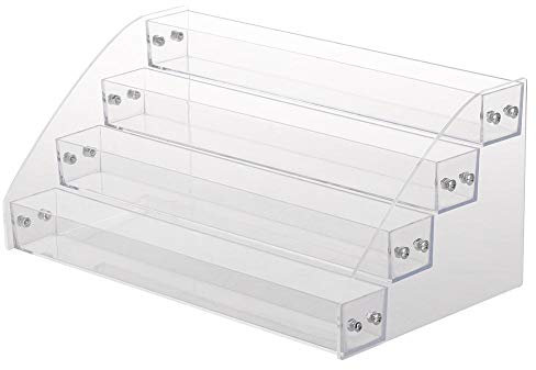 Organizador de esmalte de uñas, pintalabios, soporte para exhibición de maquillaje, caja transparente para guardar maquillaje, lápiz labial y cosméticos (#3 (4 suelos)