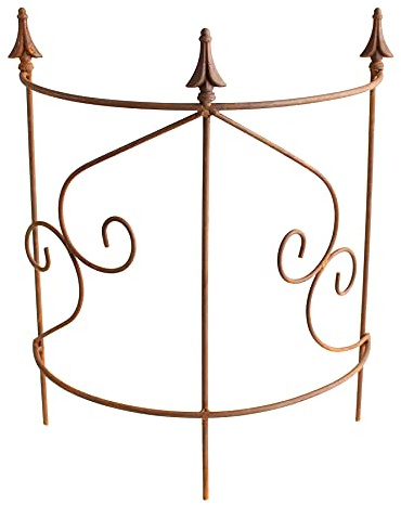 Staudenhalter halbrund 57,5 x 56 cm aus Metall Edelrost Staudenstütze Rankhilfe