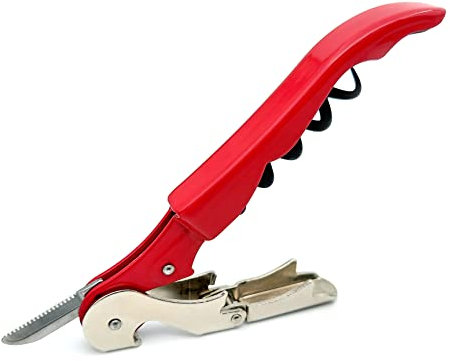 Pulltap's Sacacorchos de vino con palanca doble para camareros (500 unidades, para diestros rojos)