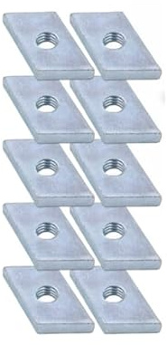 Nutenstein | Gewindeplatte Rhombus 20x13x4 mm M5 Gewinde Winkel 24° | Stahl verzinkt 5-8um (10 Stück)