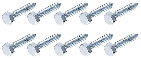METALLIXITY Hex Tirefond Vis (M6x30mm)50pcs, Carbone Acier Autotaraudeurs Bois Boulons - pour Ménage Applications