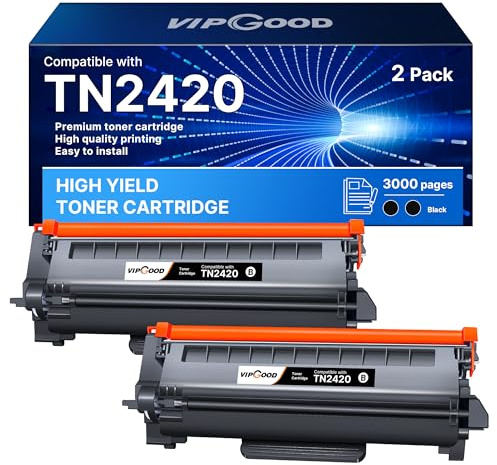VIPGOOD TN2420 TN2410 Toner MFC-L2710DW MFC-L2710DN TN 2420 TN2410 (2 Nero)
