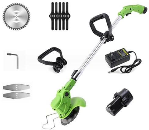 Cortadora De Césped Sin Cuerdas, 21v Cortadora De Césped con Batería De Li-Ion De 2.0ah, para Césped, Calzadas, Bordes De Aceras, Herramienta De Jardín