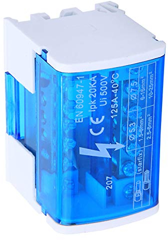 Yctze Single Phase Terminal Distribution Box with Transparent Dust Cover, 2-Level Din Rail, 120A Block for Electricity and Cooker, UKK80A Rail Box