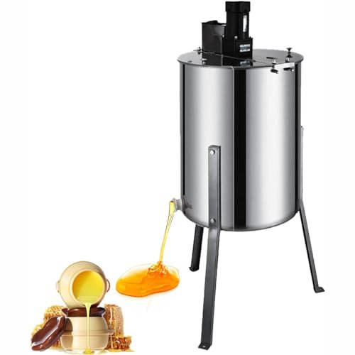 CYMYYDS Honigextraktor für Bienenfarm, elektrischer Honigpressen-Extraktor-Separator, Edelstahlfass-Bienenextraktor-Honigschleuder, Imkerei-Extraktionsausrüstung,Electric4Frame