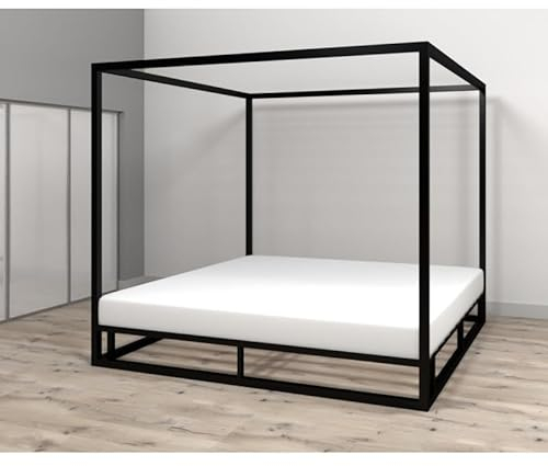 Tomar Metallbett Himmelbett Olimp 180x200 inkl. Rollrost, Metall Baldachin, Loft, industriell!