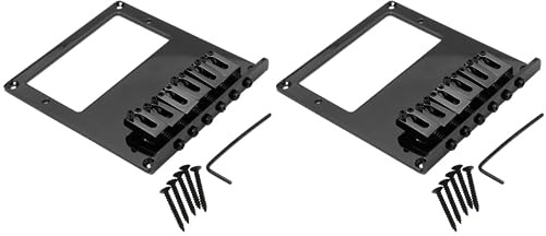 2 x 6 Sattel Bridge Saitenhalter Humbucker TL Gitarrenbrücke für Gitarre schwarz