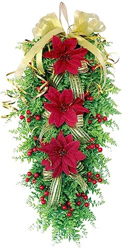 Künstlicher Weihnachtskranz-Anhänger, Dekoration für Kinder, hängende Wand, Fenster, Bauernhaus, Tür, Türschild für Feiertage, hängende Weihnachtsschmuck