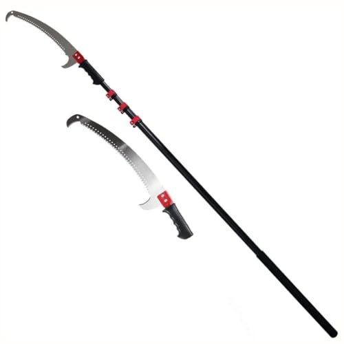 Sega Ad Asta Telescopica,Potatrice Per Alberi Lunghi Allungabile Manuale,Tagliabordi, Sega Per Potatura Ad Asta Per Potare E Tagliare Rami E Foglie(3.6m/12ft)