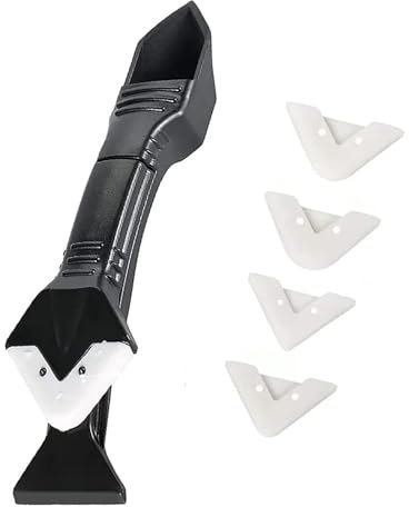 HEXHUASR 5-in-1-Werkzeugset for Entfernen von Silikonschaber, Dichtungsmittel und glatten Fugen, Dichtungsfinisher, glattes Fugenset, Bodenschimmelentfernung, Handwerkzeugset(Plastic)
