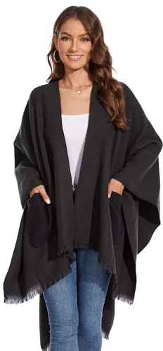 colornival Women's Front Open Shawl with Pockets Soft Cardigan for Spring, Autumn, and Winter