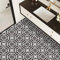 Alwayspon Vinyl Flooring, White and Black Self Adhesive Stick on Floor Tiles Transfer for Bathroom Kitchen, Splashback, Peel and Stick Vinyl Flooring Tiles Sticker, 12PcsX20cm/8inch