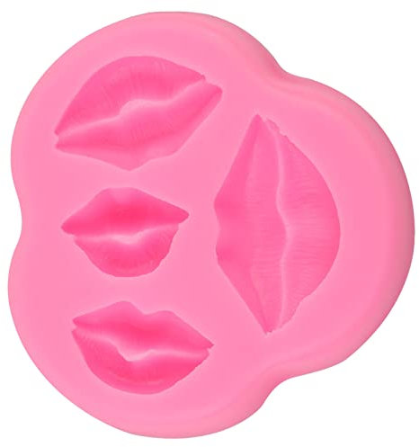 DIY Fondant Silicone, Fondant Silicone Lip Red Cake Mould Homemade Cartoon Cake Baking Tools Accessories Chocolate Aromatherapy Lips Mould Lip Shape Chocolate Tool for (Roseate)
