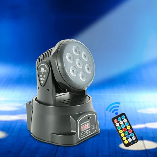 Par Licht Bühnenlicht - 7X10W Moving Head LED Mini Party Licht Bühnenlicht dmx512 RGBW Lichteffekte 5 Steuerungsmodus Disco Licht mit Fernbedienung für DJ Disco Halloween Club Home Party