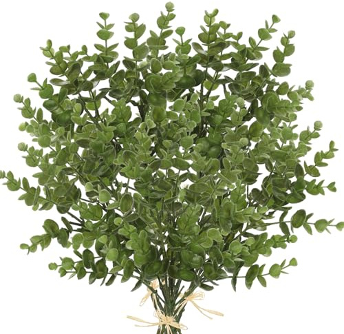 Briful 5er-Set Künstliche Herbstzweige – 37 cm Eukalyptus Kunstzweige Dekoblätter Olivgrün für Herbstdeko, Tischdeko zu Erntedank, DIY-Blumengesteck