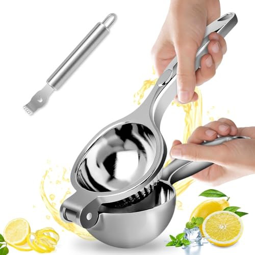 Presse Agrumes,Presse Agrumes Manuel mit coupe-zeste, Presse Citron Levier, XXl Lemon Squeezer, Anti-Caustique, Presse Agrume Manuel en Acier Inoxydable, Presse Orange Manuel pour Cuisine,Bar