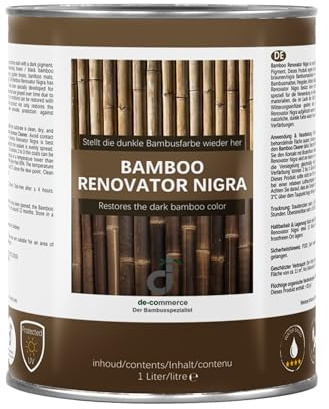 DE-COmmerce Bambus Pflege Bamboo RENOVATOR Nigra dunkle Beize für Farbauffrischung Lasur 1 Liter