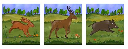 VAH – Trio de diana «Animales del bosque» – para refilar, ideal para aprender a disparar con arco para niños, hecho a mano en Alemania, juguete de madera sostenible a partir de 3 años