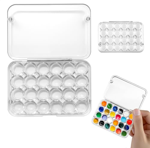 Acuarelas de Viaje, Kit Acuarelas de Viaje Mini, Kit Set Pintura Paleta Acuarela, Trip Portátil Conjunto Paletas Acuarela Transparente 24 Cuadrículas