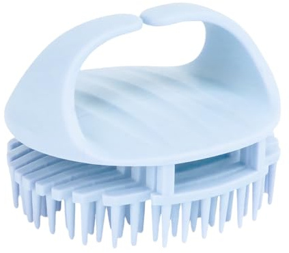 HSTWODE Kopfhaut Massagegerät,Shampoo Bürste,Kopfhaut Massagebürste,Silikon Borsten,Kopfhaut Peeling Bürste für Kopfhautreinigungs- und Massagebürste (Hellblau)
