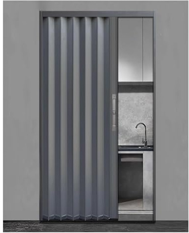 Faltbare Falttür Verschließbare Aluminium-Schiebetür Für Kleiderschränke Falttür Für Schlafzimmer, Schlafzimmer, Keller, Garage (130 X 203 Cm)(44x80in(111.5x203cm))