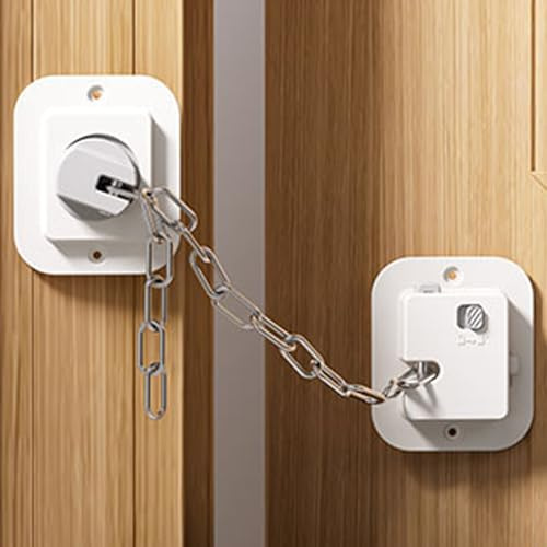 NestGuard Child Proof Door Lock with Adjustable Strap, 3M Adhesive Safety Locks for Baby & Pets, No Tools Needed 2 Pack