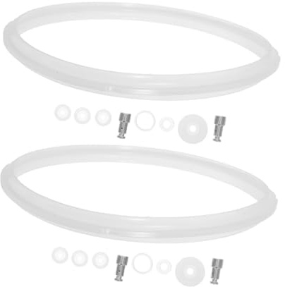 Gatuida Guarnizione di Tenuta in Silicone e Metallo per Pentola a Pressione Elettrica 5l-6l, Kit 2 Set di Anelli Sigillanti e Valvole, per Stufati e Cucina Quotidiana