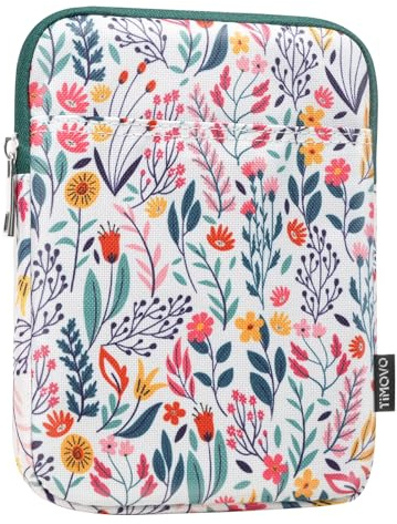 TiMOVO 6-7 Inch Sleeve Case for eReader Book Paperwhite/Colorsoft Signature Edition, Protective Sleeve Cover Pouch Bag Carrying Case for E-Reader/Oasis & Kobo Devices, Flowers
