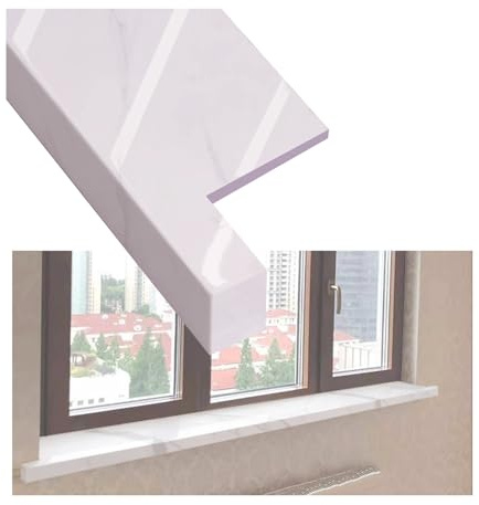 LVLDAWA Davanzale per Finestra in PVC, Piastre Prolunga Ricambio per Finestre, Protezione Decorativa per Bordi Tagliabile Finitura Marmo per Bagno Cucina