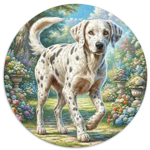 Großen Dänen Rund Puzzles 1000 Teile Fur Erwachsene Und Kinder HaustiErhund Geschicklichkeitsspiel Geschenk Fordernd Kleinkinder Groß 1000pcs (67.5x67.5cm)