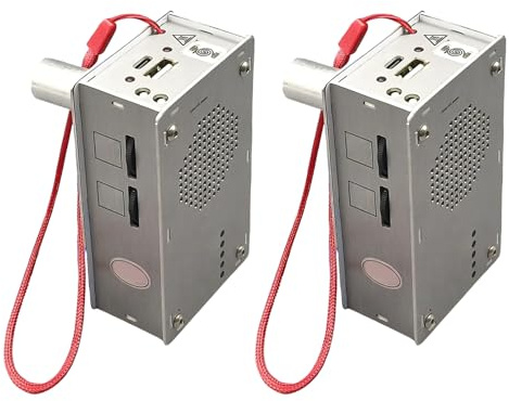 Generatore a manovella - 2026 nuovo generatore di sopravvivenza portatile, power bank di emergenza con torcia, radio FM e accendino al plasma antivento, caricabatterie a manovella in lega di alluminio