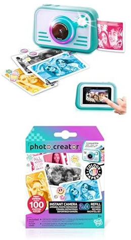 Canal Toys - Photo Creator Instant Print Camera 2.0 + Refill Kit - 32 MP Instant Camera - 100 Photo + 100 Glossy Prints, Stickers & Creative Accessories - Fun and Easy Photography for Kids Aged 6+