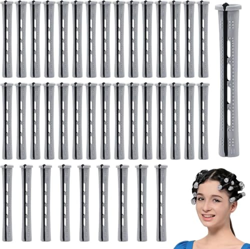 40 Pieces Perming Rods, 8.2 x 1.5 cm Perm Rollers Set for Long Short Hair | Perm Rollers, Cold Wave Rods, Diy Curling Tools for Natural Hairstyles for Home or Salon Styling