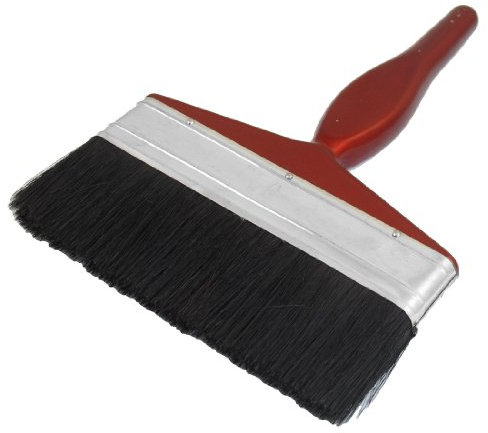 Sourcingmap 6-Inch Wide Paint Brushes - 1 Pack Black Bristle Flat Tip, Burgundy Red Handle Oil Paint Brush for Walls, Decking, Fence & Furniture