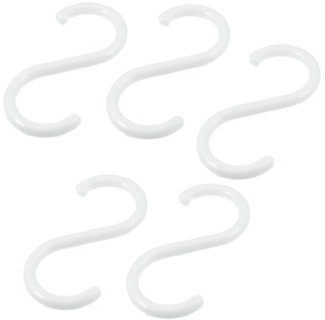 Sourcingmap 5pcs Kitchen Pan Pot Garment Plastic S Shape Hook Hangers