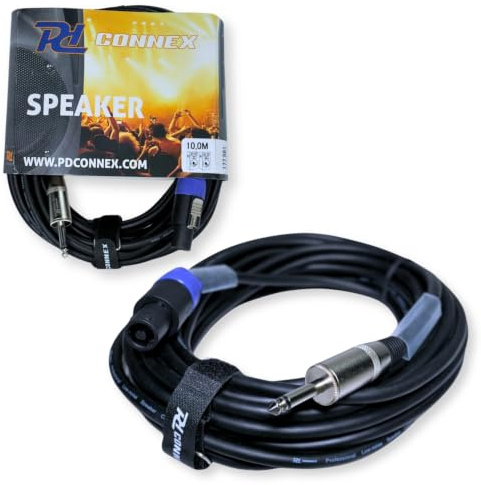 Skytec NL2 to 6.35mm Male Jack Speaker Cable Pair 10m - Heavy-Duty Professional Audio Cables for DJs, Musicians & PA Systems